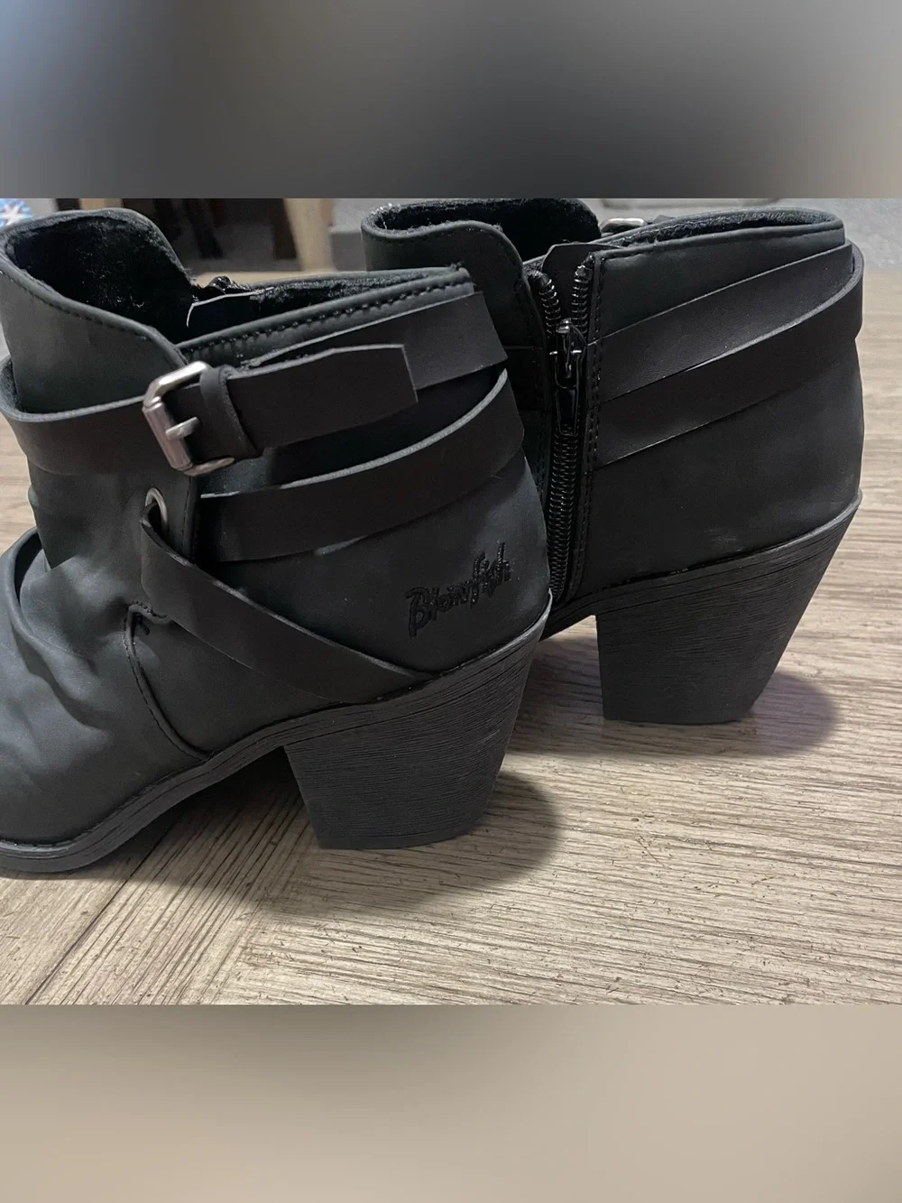 Blowfish Malibu heeled ankle boots, size 9, like new.